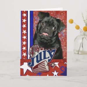 July 4th Firecracker - Pug Card
