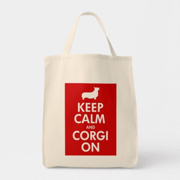 Keep Calm Corgi On Grocery Tote (Pembroke)