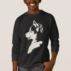 Kid's Husky T-Shirt Long Sleeve Sled Dog Kid Shirt