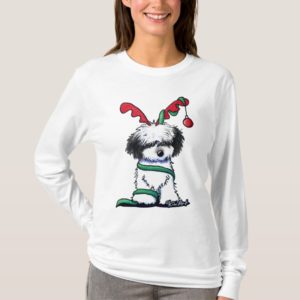 KiniArt BW Havanese Reindeer T-Shirt