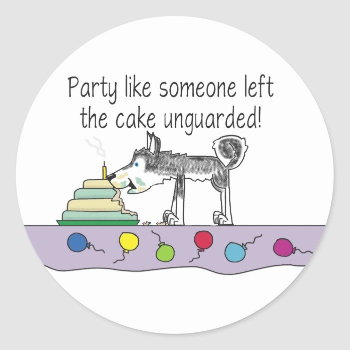 Let loose your party dog classic round sticker