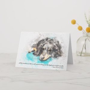 Loss of Pet Dog  (Dachshund) Custom Sympathy Card