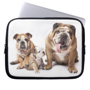 Love English Bulldog Puppy Dog Laptop Sleeve Case