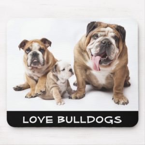 Love English Bulldogs Puppy Dogs Family Mousepad