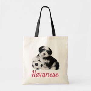 Love Havanese Puppy Dog Canvas Totebag Tote Bag