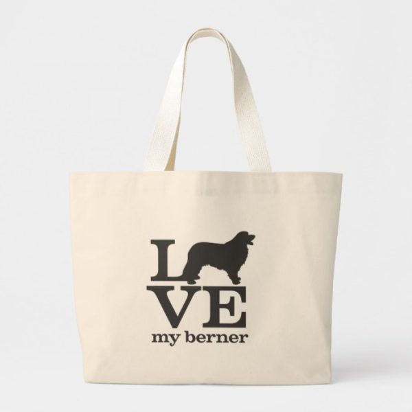 Love my Bernese Mountain Dog Large Tote Bag