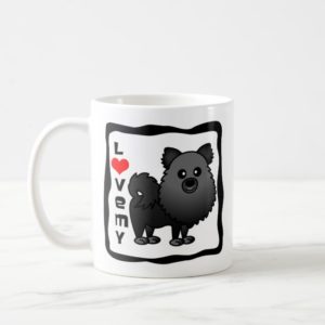 Love My Pomeranian - Black Coffee Mug