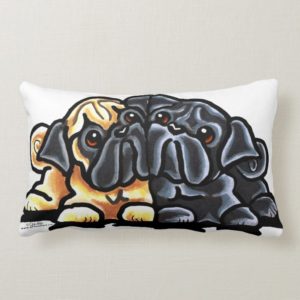 Love Pugs Lumbar Pillow