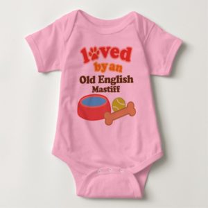 Loved By An Old English Mastiff (Dog Breed) Baby Bodysuit
