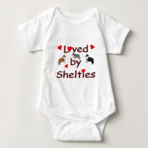 Loved by shelties baby bodysuit