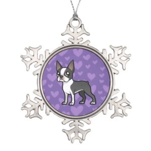 Make Your Own Cartoon Pet Snowflake Pewter Christmas Ornament