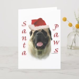 Mastiff (fawn) Santa Paws Holiday Card