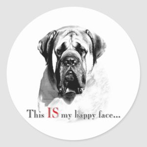 Mastiff Happy Face Sticker