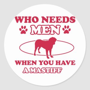 Mastiff mommy designs classic round sticker