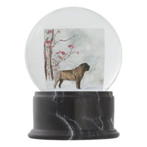 Mastiff Winter Snow Globe