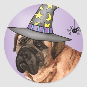 Mastiff Witch Classic Round Sticker