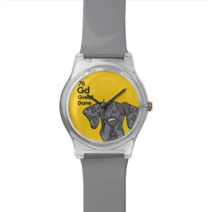 Merle Great Dane Natural Ears - The Dog Table Wristwatch