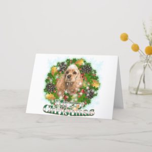 Merry Christmas Cocker Spaniel Holiday Card