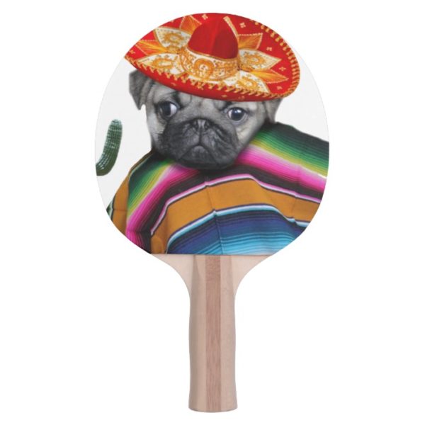 Mexican Pug dog Ping Pong Paddle