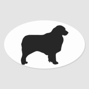 miniature australian shepherd oval sticker