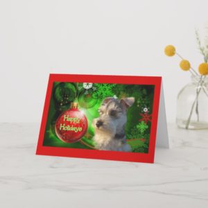 Miniature Schnauzer Christmas Card Happy Holidays