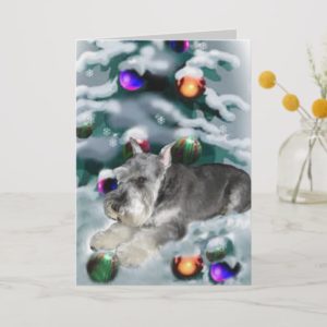Miniature Schnauzer Christmas Gifts Holiday Card