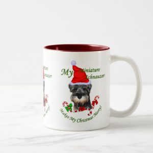 Miniature Schnauzer Christmas Gifts Two-Tone Coffee Mug
