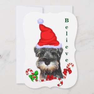 Miniature Schnauzer Christmas Merry Card