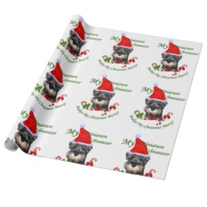 Miniature Schnauzer Christmas Merry Wrapping Paper