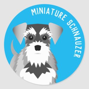 Miniature Schnauzer Cute Cartoon Dog Classic Round Sticker