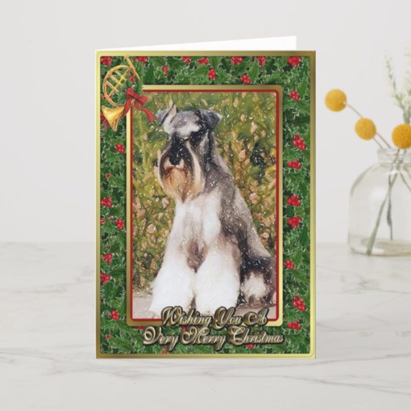 Miniature Schnauzer Dog Blank Christmas Card