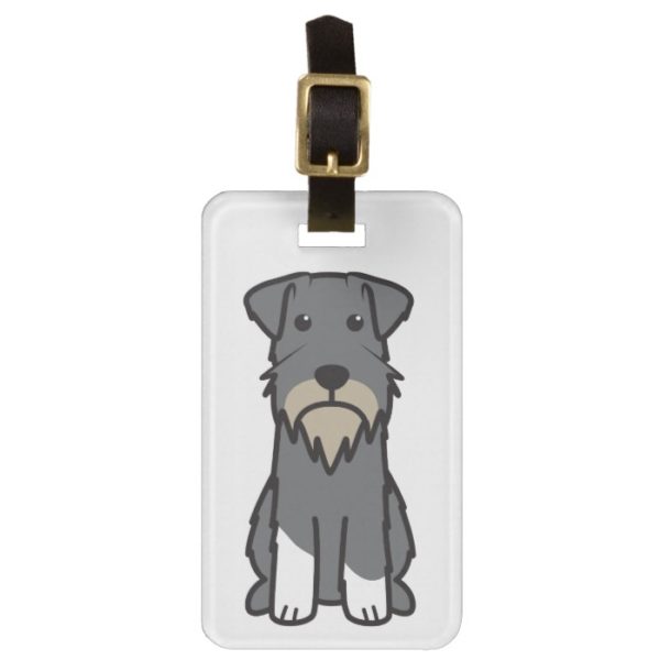 Miniature Schnauzer Dog Cartoon Bag Tag