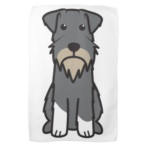 Miniature Schnauzer Dog Cartoon Hand Towel