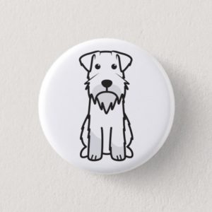 Miniature Schnauzer Dog Cartoon Pinback Button