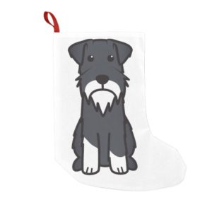 Miniature Schnauzer Dog Cartoon Small Christmas Stocking