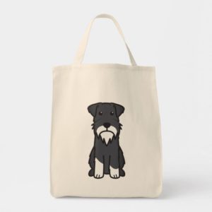 Miniature Schnauzer Dog Cartoon Tote Bag