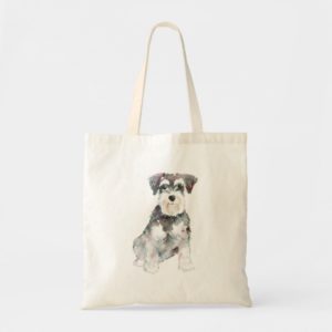 Miniature Schnauzer dog watercolors illustration Tote Bag