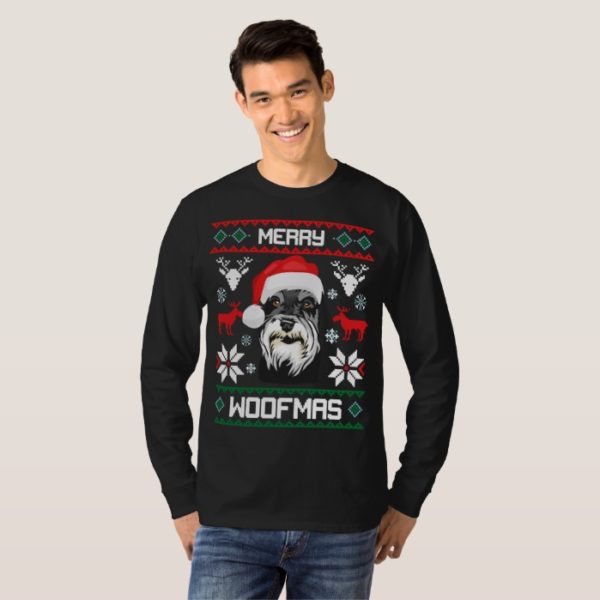 Miniature Schnauzer Merry Woofmas Christmas T-Shirt