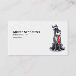 Miniature Schnauzer Neck Tie Pet Business Cards