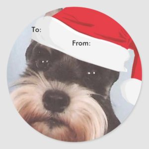 Miniature Schnauzer To/From Christmas stickers