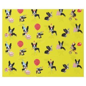 Mirabelle, boston terrier birthday wrapping paper