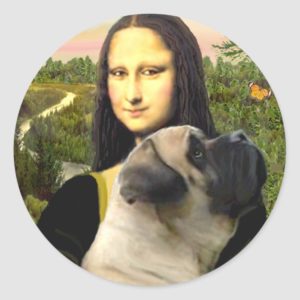 Mona Lisa - Bull Mastiff #1 Classic Round Sticker