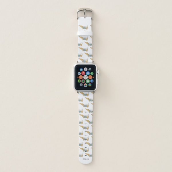 Monogram Cute Dog Dachshund Apple Watch Band