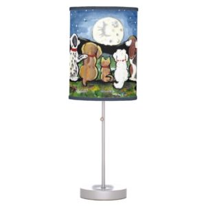 "Moon Dogs" Dog Friends Watching the Moon Lamp