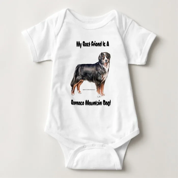 My Best Friend Is A Bernese Mountain Dog Baby Bodysuit