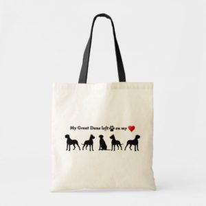 My Great Dane Dog left Footprints on my Heart Tote Bag