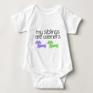 My Siblings are Wieners | 2 Dachshunds design Baby Bodysuit