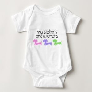 My Siblings are Wieners | 3 Dachshunds design Baby Bodysuit