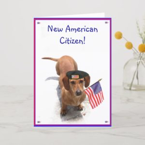 New AmericanCitizen Dachshund greeting card