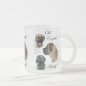 Old English Mastiff Gifts Frosted Glass Coffee Mug